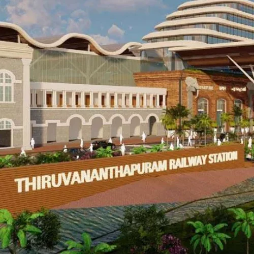 Trivandrum Railway Station, located 6 km from Matha Tourist Home in Trivandrum, serving as a major railway hub connecting Kerala with cities across India.